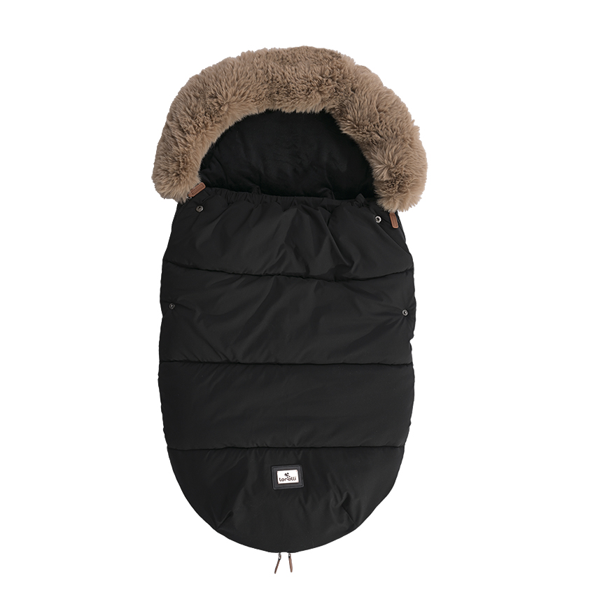Chancelière luxe fourrure NOIR Lorelli