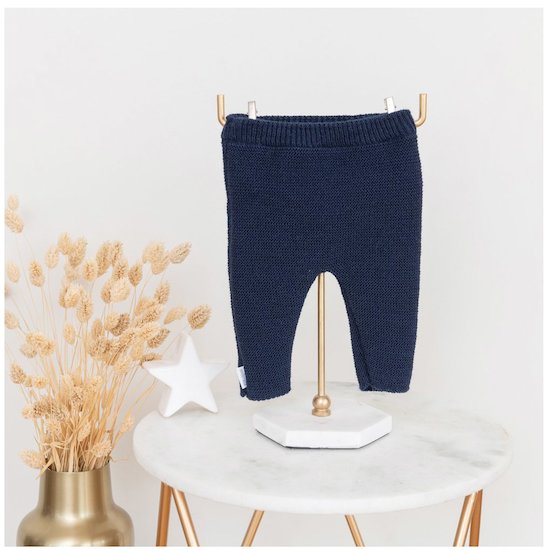 P’tit bisou Pantalon - Trousseau Tricot  Bleu Marine 0-1 mois