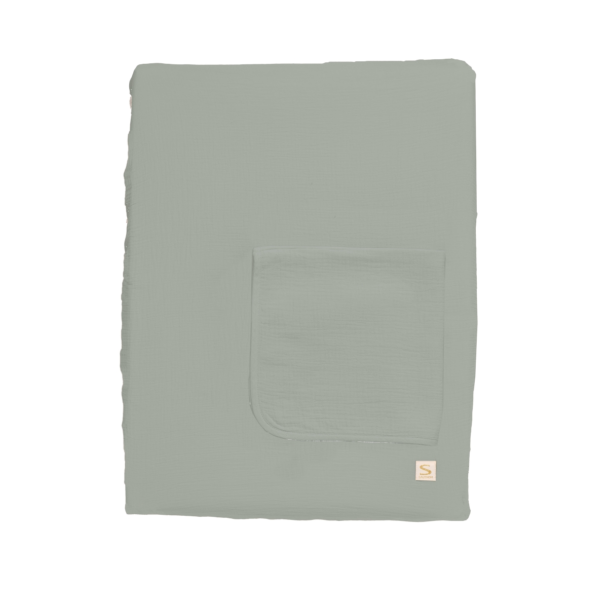 Sauthon - Matelas à langer avec housse et serviette Uni Sauge VERT Sauthon