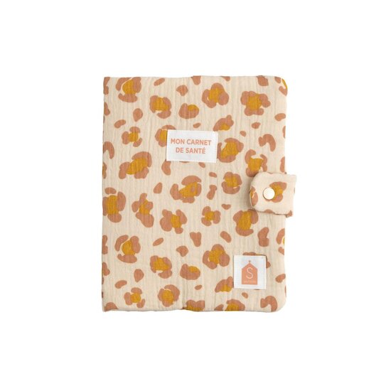 Sauthon Protège Carnet de Santé Léopard Petit Chou Ecru/Caramel/Vieux Rose 