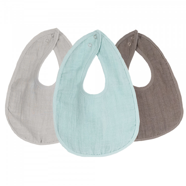Trois Kilos Sept - Lot de 3 bavoirs Naissance VERT Trois Kilos Sept