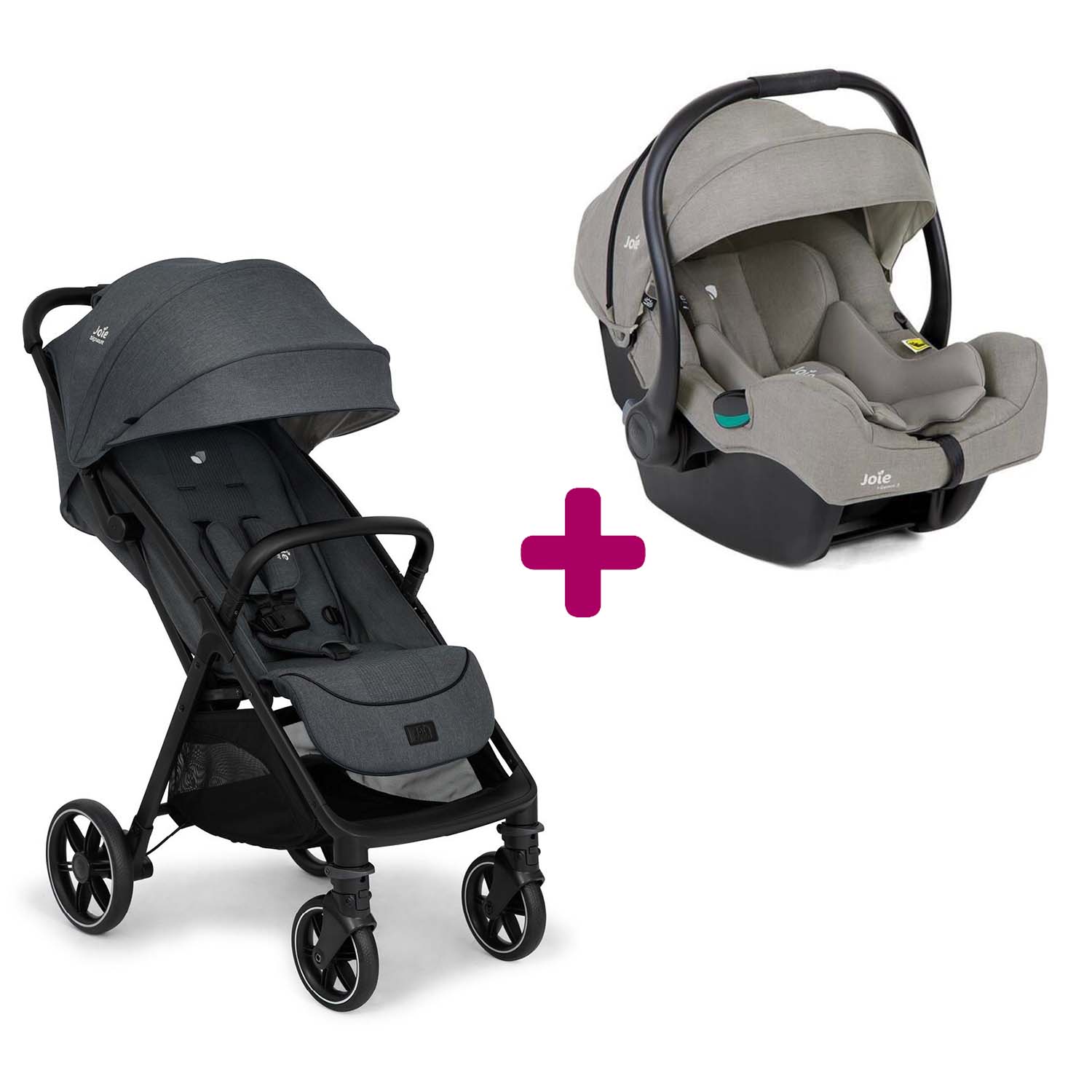 Pack Poussette duo Parcel Lx Ebony + coque I-gemm 3 Pebble Joie