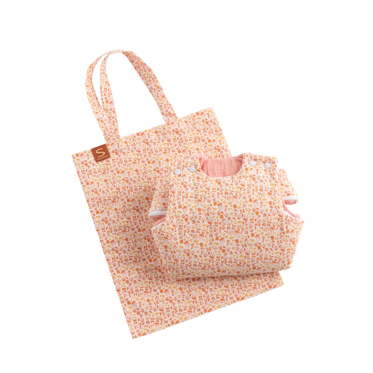 Sauthon - Gigoteuse naissance Esmee motif floral ROSE Sauthon
