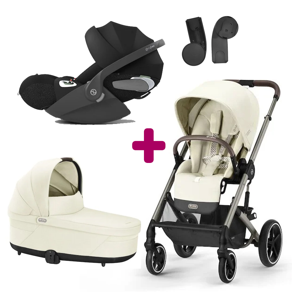 Pack poussette trio Balios S Lux seashell beige + nacelle Cot S Lux Seashell beige + coque Cloud T i-size Sepia Black Cybex