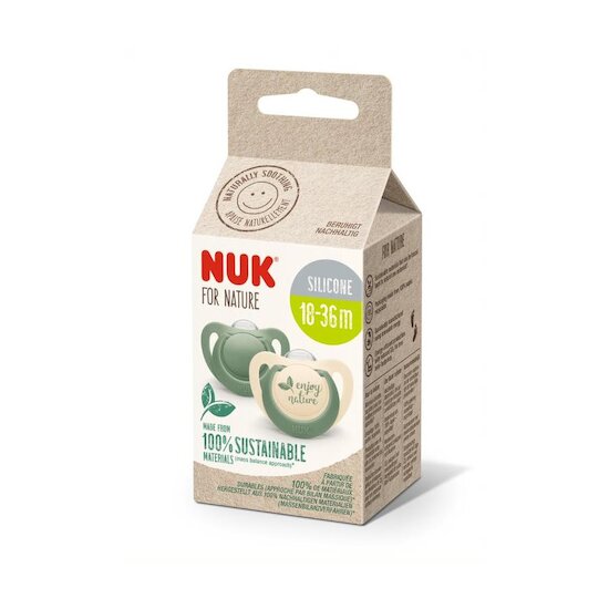 Nuk 2 Sucettes For Nature Silicone Eucalyptus 6-18 mois Nuk 2 Sucettes For Nature Silicone Eucalyptus 6-18 mois