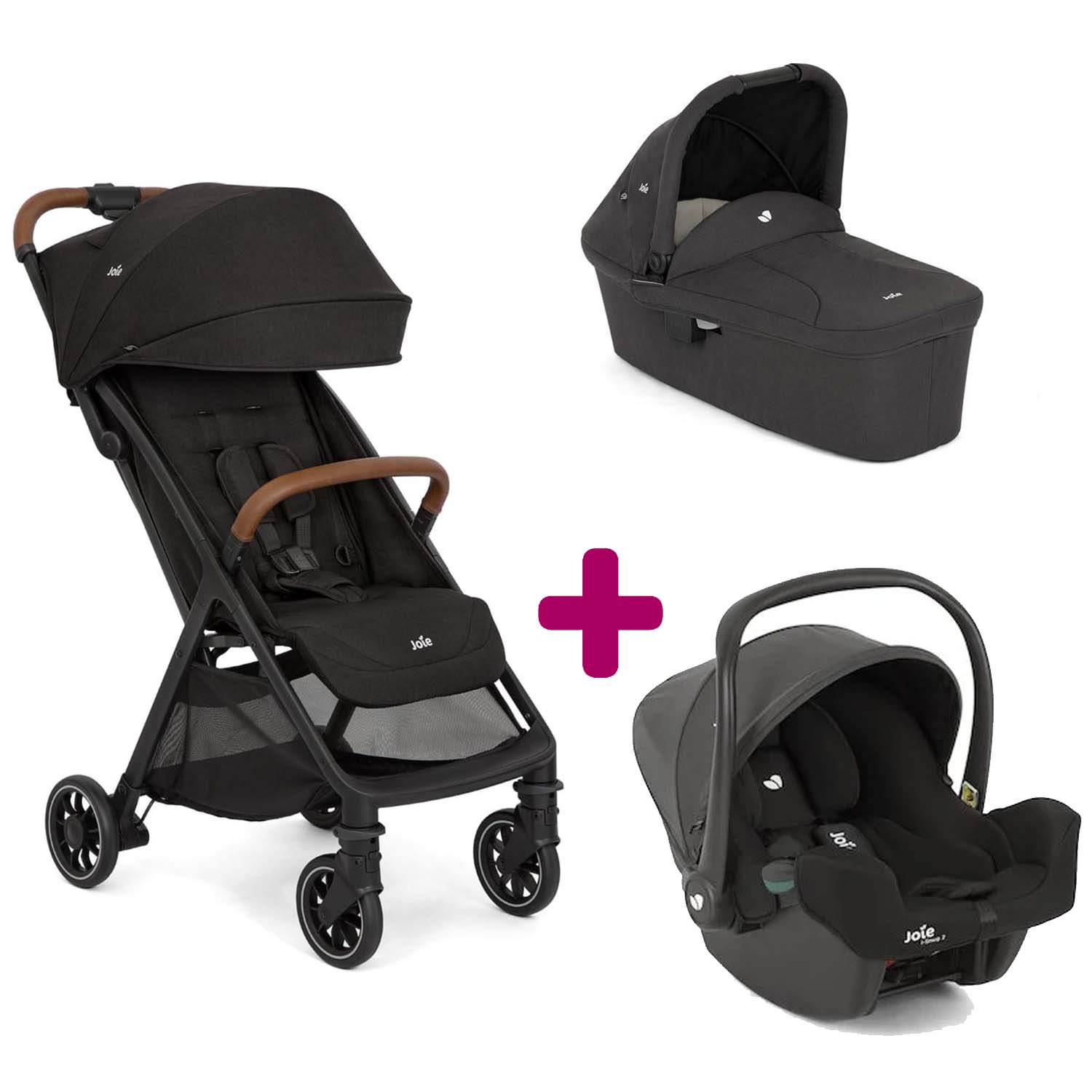 Joie - Pack Poussette Trio Pact Pro Shale + Nacelle Ramble Shale + coque i-snug 2 Shale  Joie