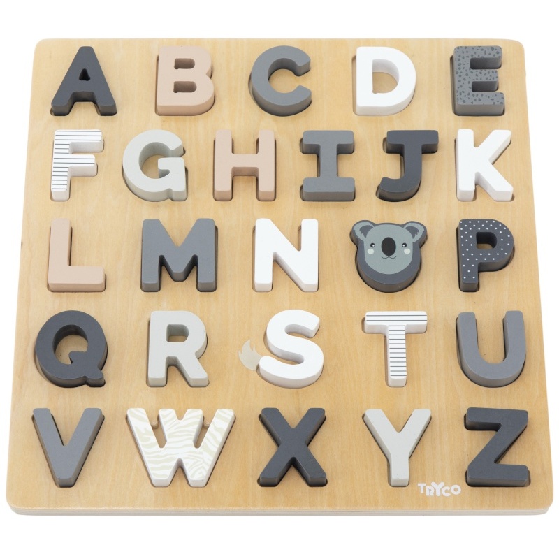 Puzzle alphabet en bois MULTICOLORE Tryco