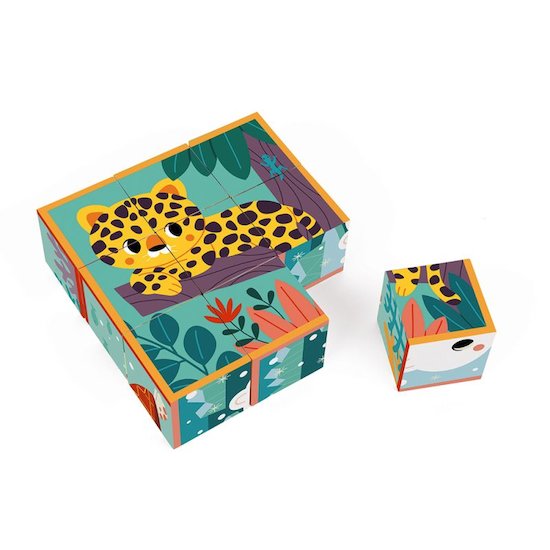 Janod Cubes en carton animaux  