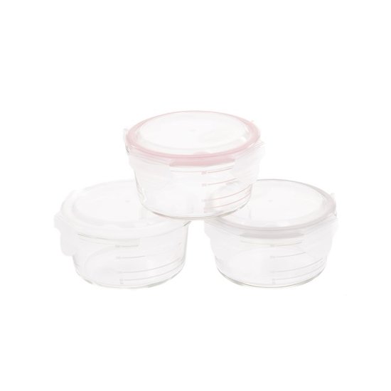 Bo Jungle B-Bols de conservation en verre x3 Blanc Gris Rose 280 ml Bo Jungle B-Bols de conservation en verre x3 Blanc Gris Rose 280 ml