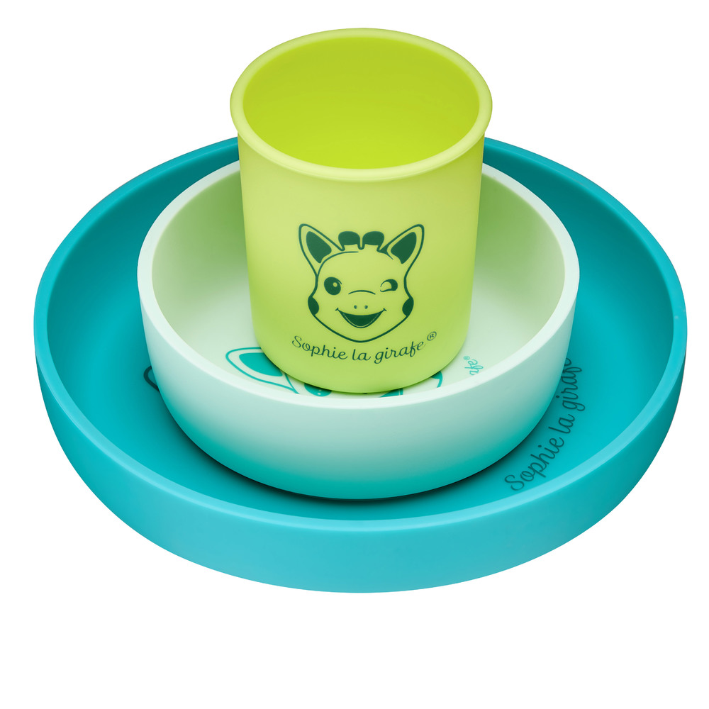 Set repas silicone BLEU Sophie la girafe