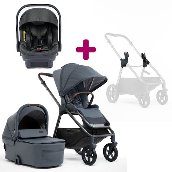 Mast swiss design Pack Poussette trio M5x Volcanic Ash + nacelle + coque M Zéro Volcanic ash + adaptateurs coque  