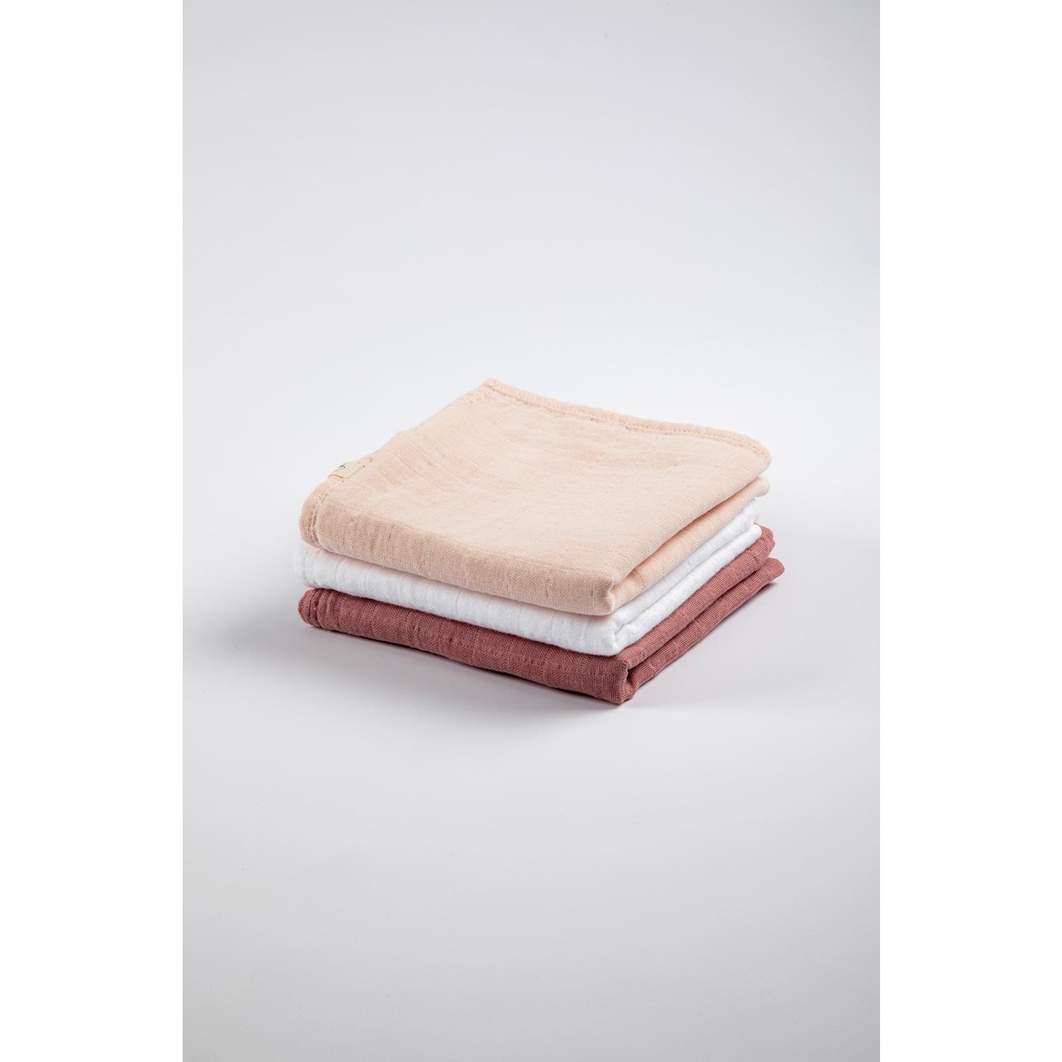 Langes Coton Bio unis (set de 3) ROSE Kadolis