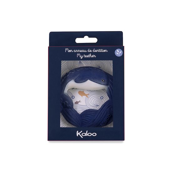 Kaloo Anneau de dentition Baleine Bleu 9 cm