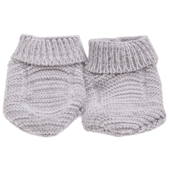La Manufacture de layette Chaussons de naissance en coton bio Gris chiné 0-1 mois