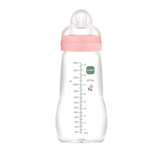 MAM Biberon verre Rose 260 ml