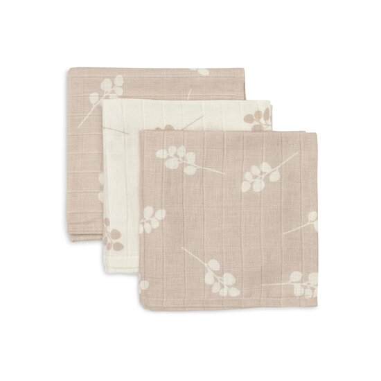 Jollein Lot de 3 serviettes gaze de coton twig Wild Rose 31x31 cm