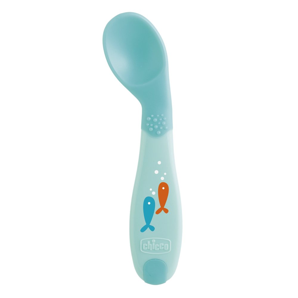 Chicco - Ma première cuillère coudée BLEU Chicco