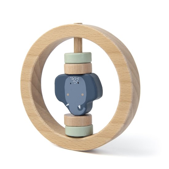 Trixie Hochet rond en bois - Mrs. Elephant  