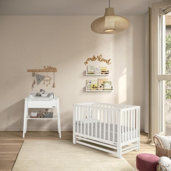 Micuna Lit bébé à bascule Annie Blanc 60x120 cm