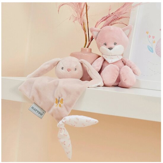 Nattou Mini doudou renard Alice Alice et Pomme Rose  Nattou Mini doudou renard Alice Alice et Pomme Rose