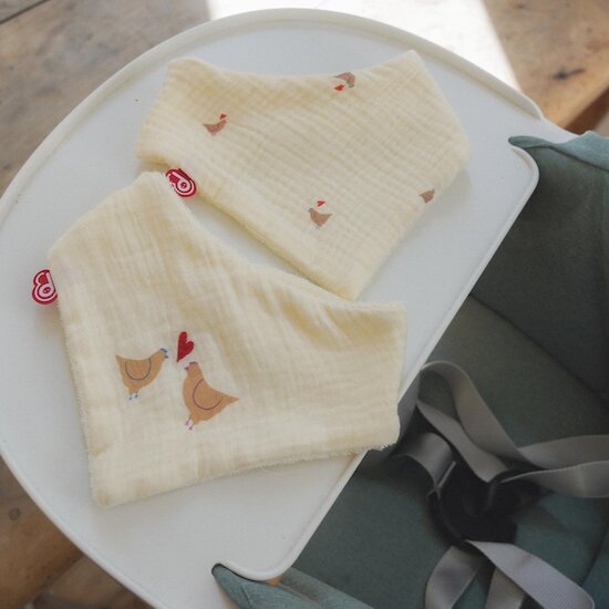 Domiva Lot de 2 bavoirs bandanas Maternity Love Beige 0-6 mois Domiva Lot de 2 bavoirs bandanas Maternity Love Beige 0-6 mois