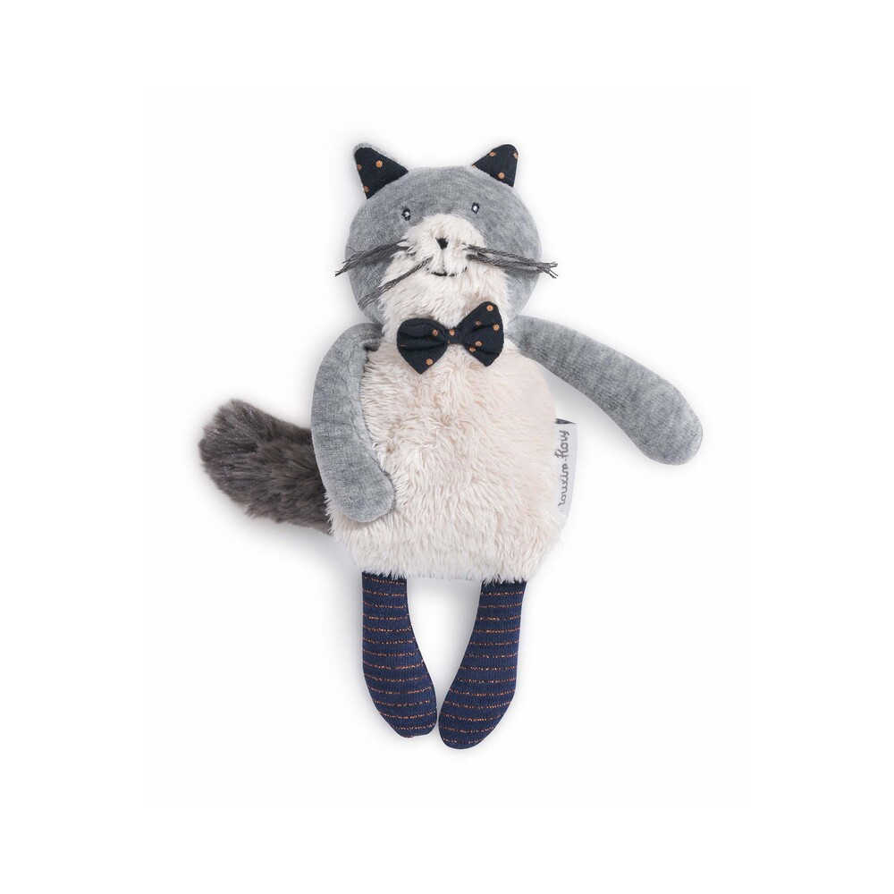 MOULIN ROTY - Doudou miniature chat Fernand Les Moustaches GRIS Moulin Roty