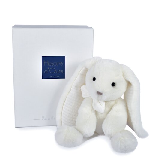 Histoire d'Ours Peluche Preppy chic lapin Blanc 30 cm