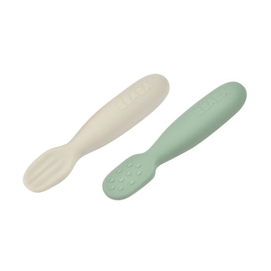 Béaba Lot de 2 pré-cuillère silicone Velvet Grey 