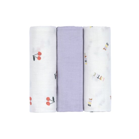 Lässig Lange mousseline 3 pcs Happy Fruits Lilas M