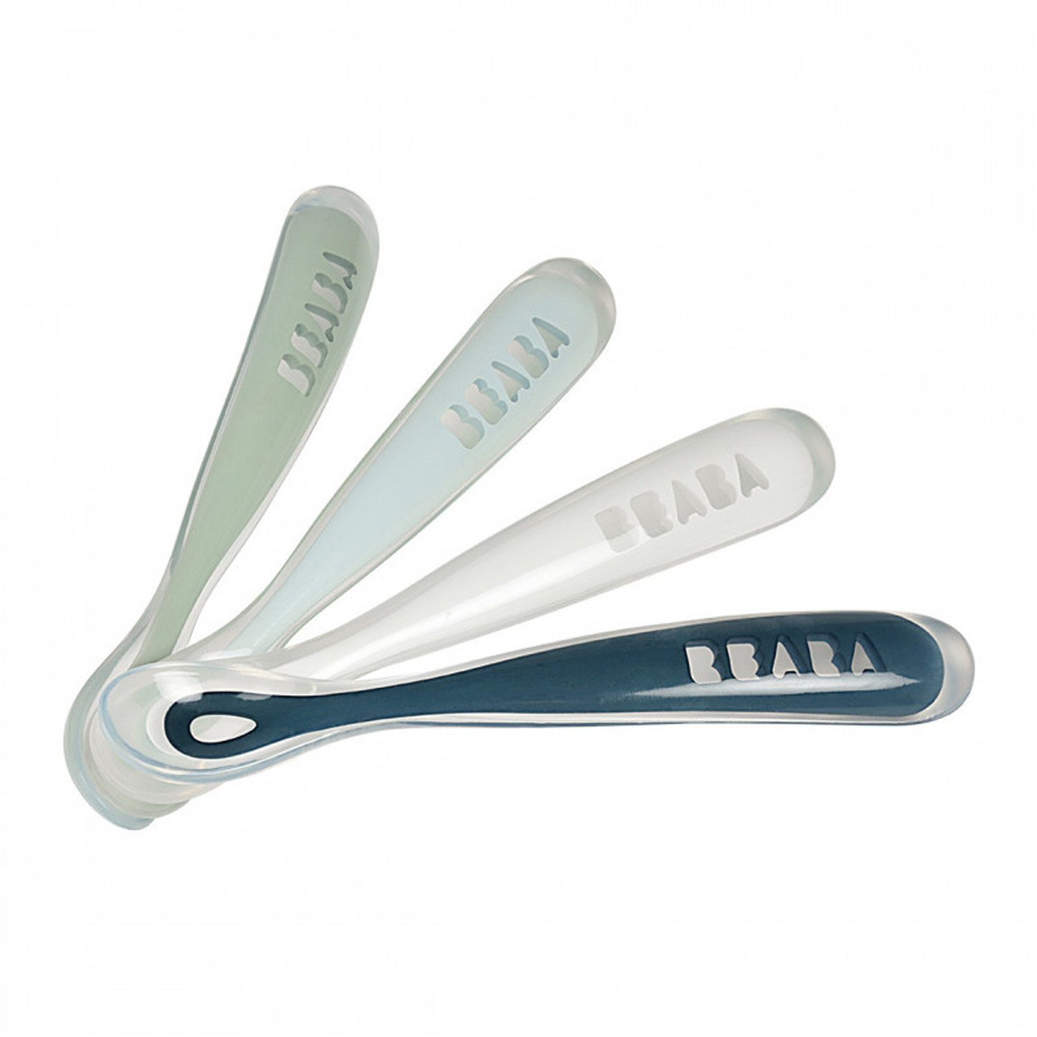 Beaba - 4 cuillères Soft silicone GRIS Béaba