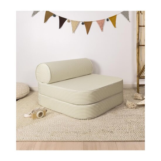 Kadolis Chauffeuse Enfant Rayée Rayé Tilleul 70x160 cm