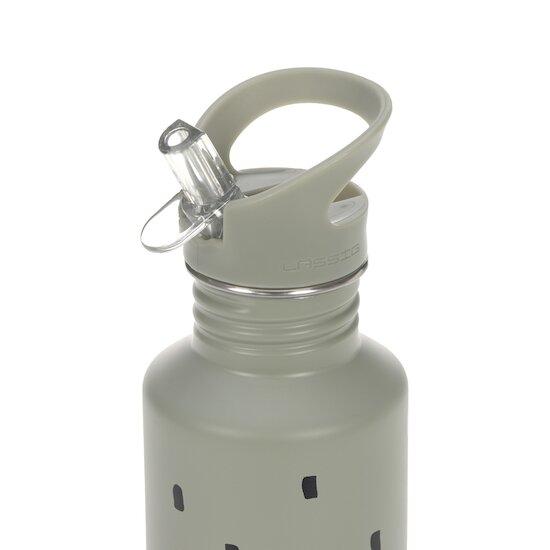 Lässig Gourde pour enfant inox Happy Prints Olive clair  Lässig Gourde pour enfant inox Happy Prints Olive clair