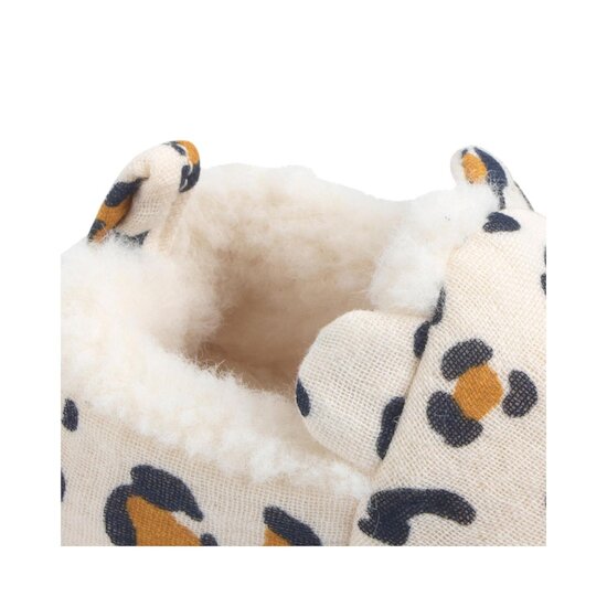 Sauthon Chaussons Léopard Ecru/Noir/Caramel  Sauthon Chaussons Léopard Ecru/Noir/Caramel