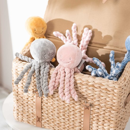 Nattou Peluche pieuvre Lapidou Rose  Nattou Peluche pieuvre Lapidou Rose