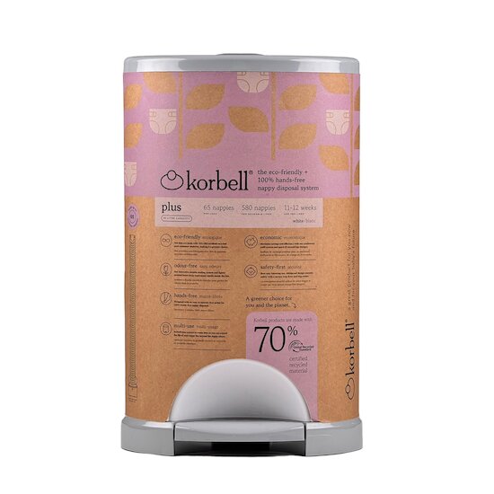 Korbell Poubelle Plus + 1 recharge Blanc 26 L