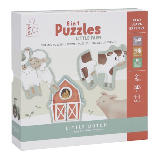 Little Dutch Puzzle 6 en 1 FSC Little Farm 