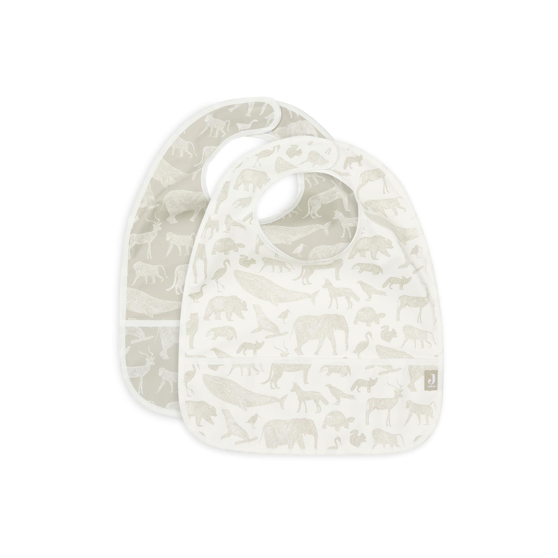Jollein - Lot de 2 bavoirs imperméable animals VERT Jollein