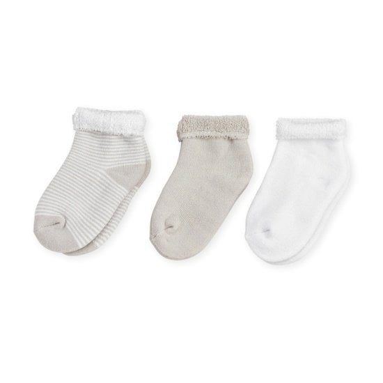 Trois Kilos Sept 3 paires de chaussettes Beige 0/3M 0-3 mois