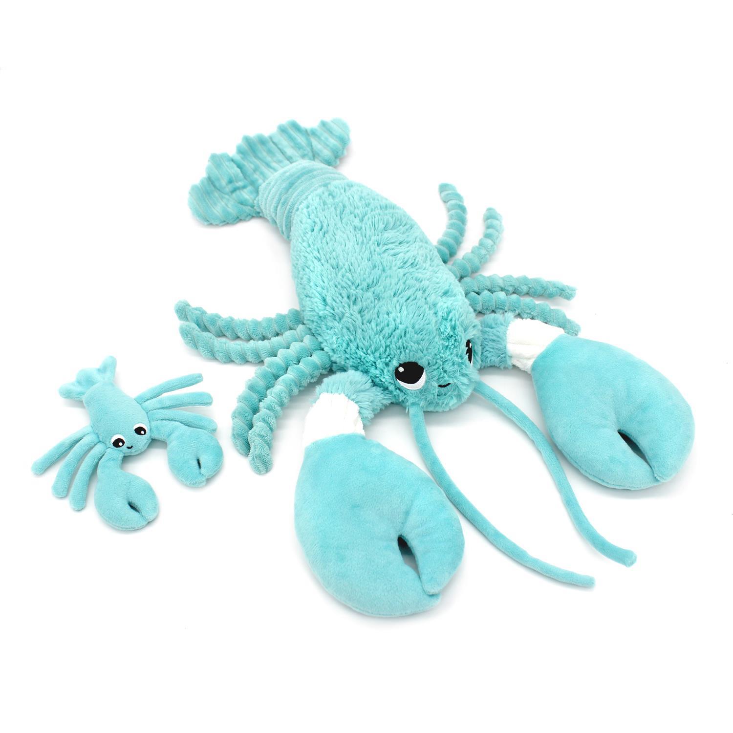 Peluche Ptipotos Homard Maman/Bebe BLEU Les Déglingos