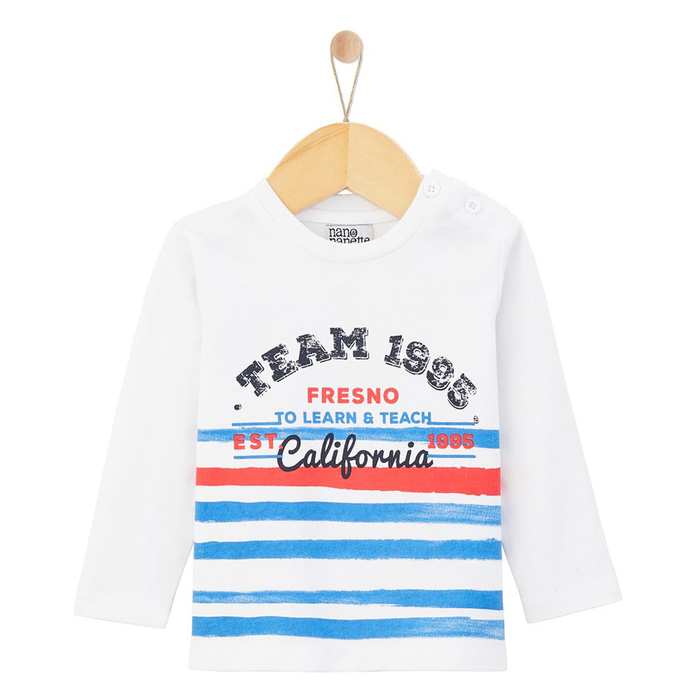 Tee Shirt Ml Santa Cruz Beach BLANC Nano et Nanette