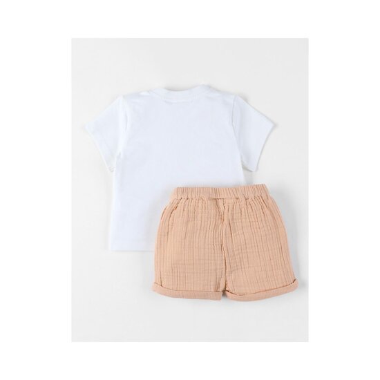 Noukie's Set t-shirt et short Funny dinos Beige 6 mois Noukie's Set t-shirt et short Funny dinos Beige 6 mois