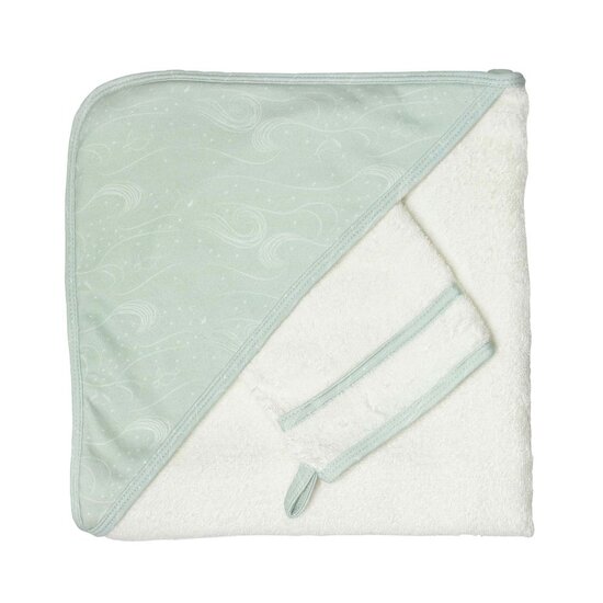 Trois Kilos Sept Cape de bain Au large de Nova Blanc/ Vert 70x70 cm