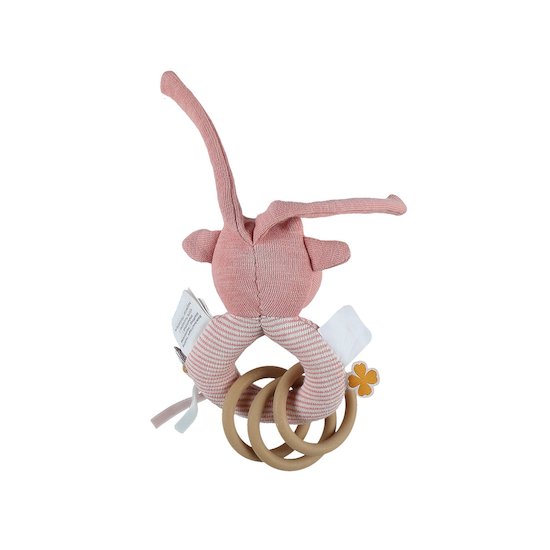 Noukie's Anneau-hochet coton bio Lola Les Iconiques Rose  Noukie's Anneau-hochet coton bio Lola Les Iconiques Rose