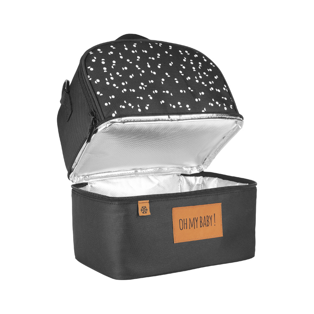 BADABULLE - Sac isotherme repas, 2 compartiments NOIR Badabulle