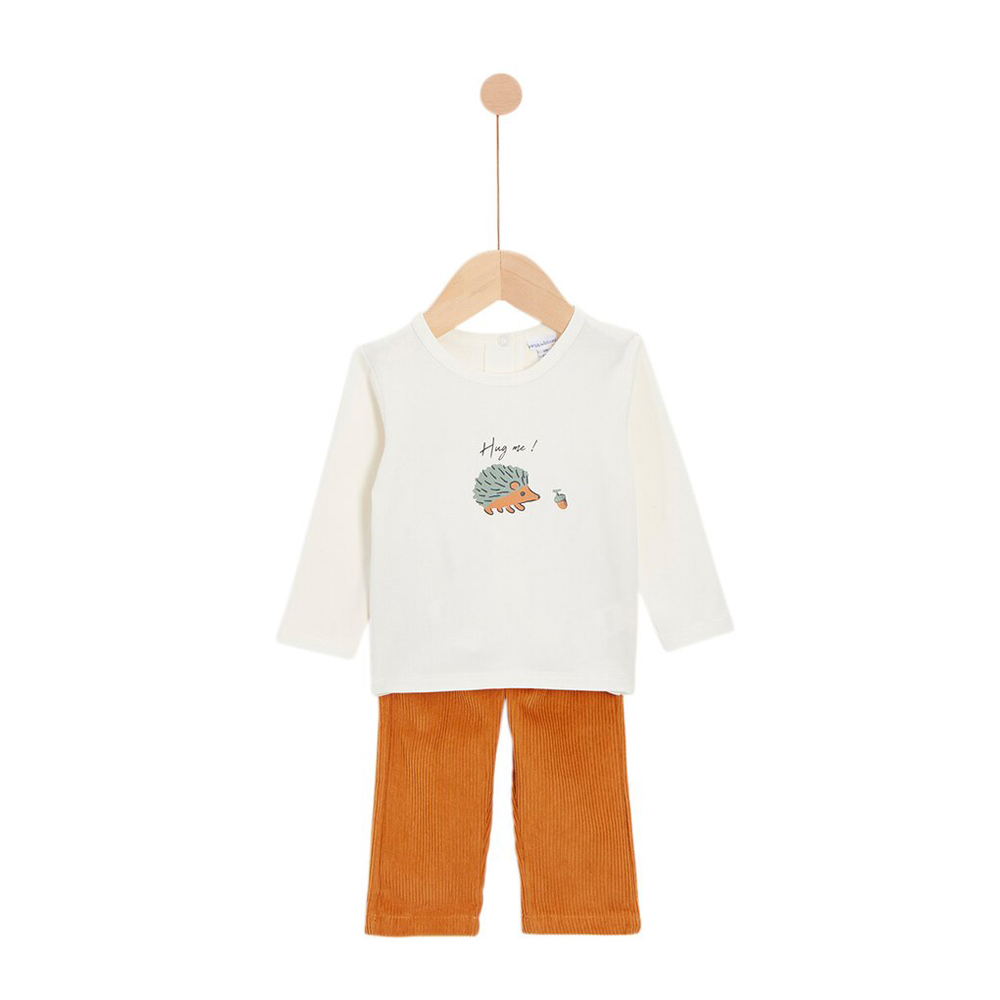 P’tit bisou - Pantalon et Haut Cœur de pain d'épice BLANC P’tit bisou