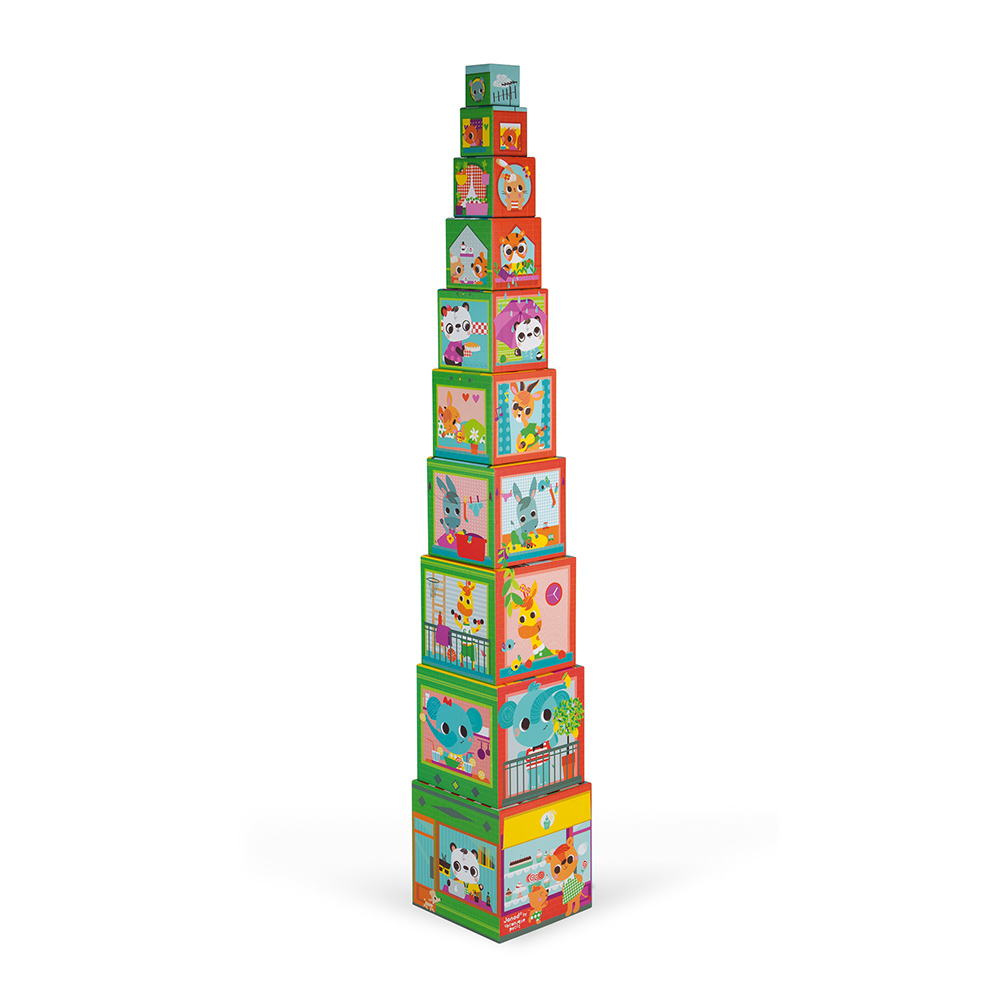 PYRAMIDE CARREE CITY FRIENDS MULTICOLORE Janod