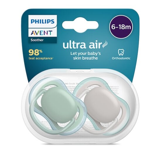 Philips Avent Sucette ultra air Vert 6-18 mois