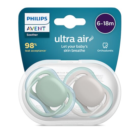 Philips Avent Sucette ultra air Vert 6-18 mois