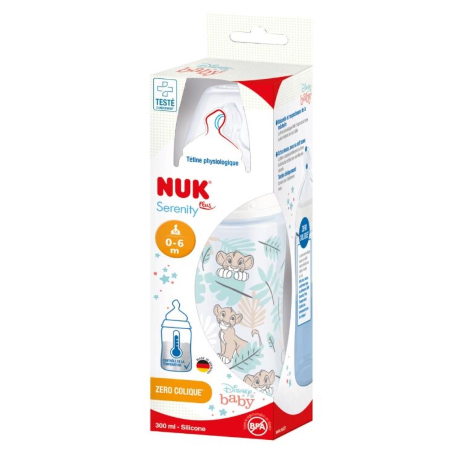 NUK - Biberon col large Serinity Roi Lion MULTICOLORE Nuk