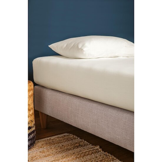 Kadolis Drap housse pur Coton Bio 1 personne Ecru 120x190 cm Kadolis Drap housse pur Coton Bio 1 personne Ecru 120x190 cm